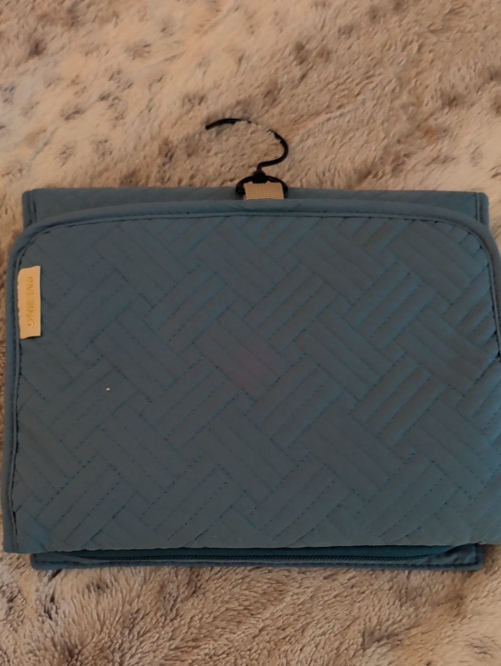 Quilted Blue Hanging Cosmetic/Jewelry Bag - Unbranded